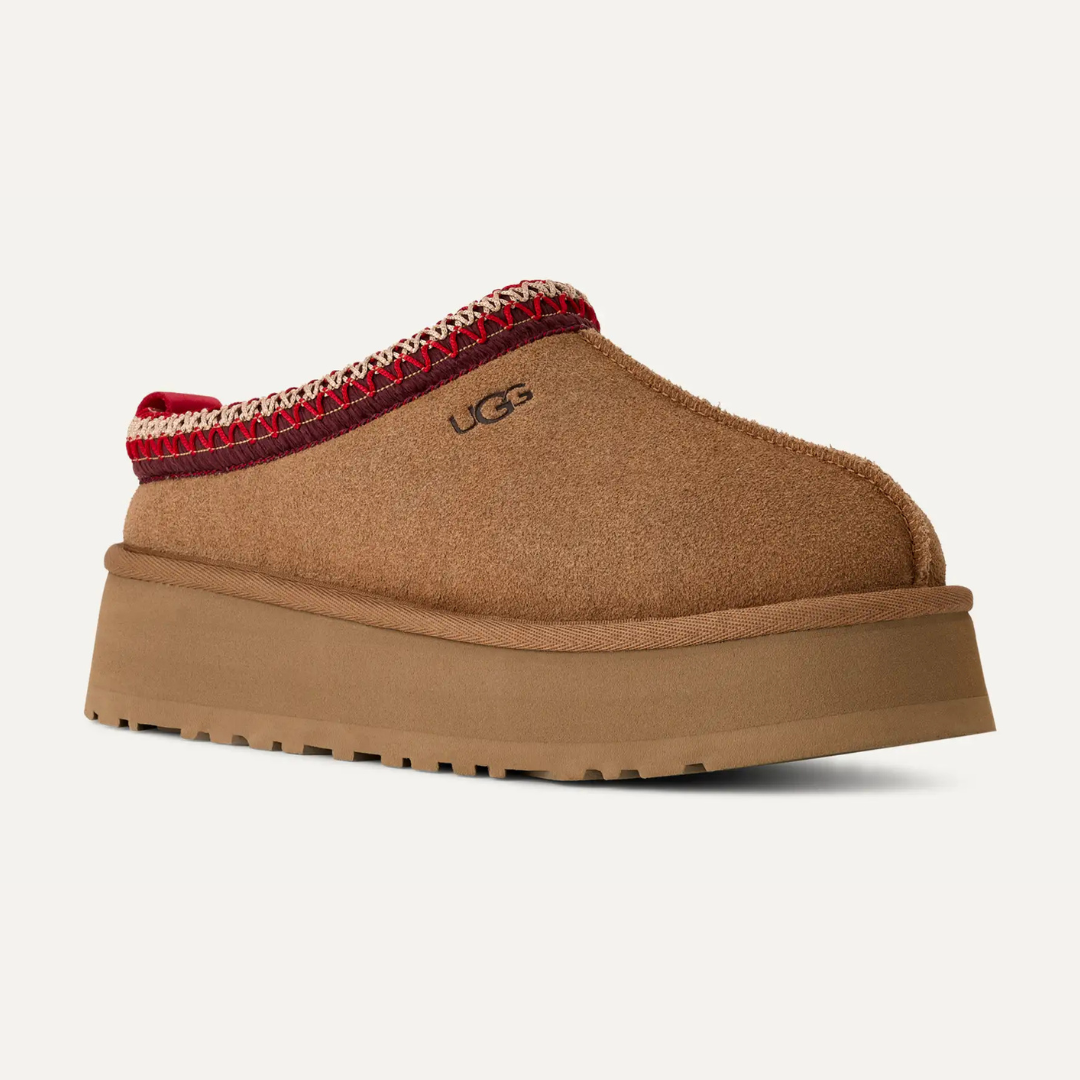 UGG Aéris™ – Sabots Plateforme Tazz Femme, Style Audacieux, Doublure Rouge Élégante