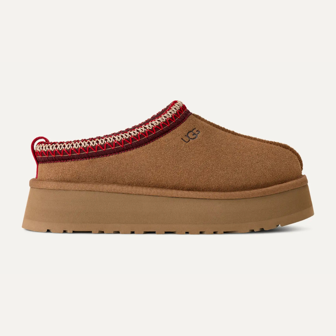 UGG Aéris™ – Sabots Plateforme Tazz Femme, Style Audacieux, Doublure Rouge Élégante