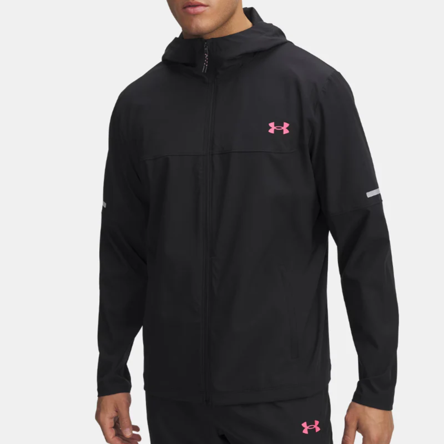 Under Armour - Veste tissée Tech Utility - Noir/Rose vif