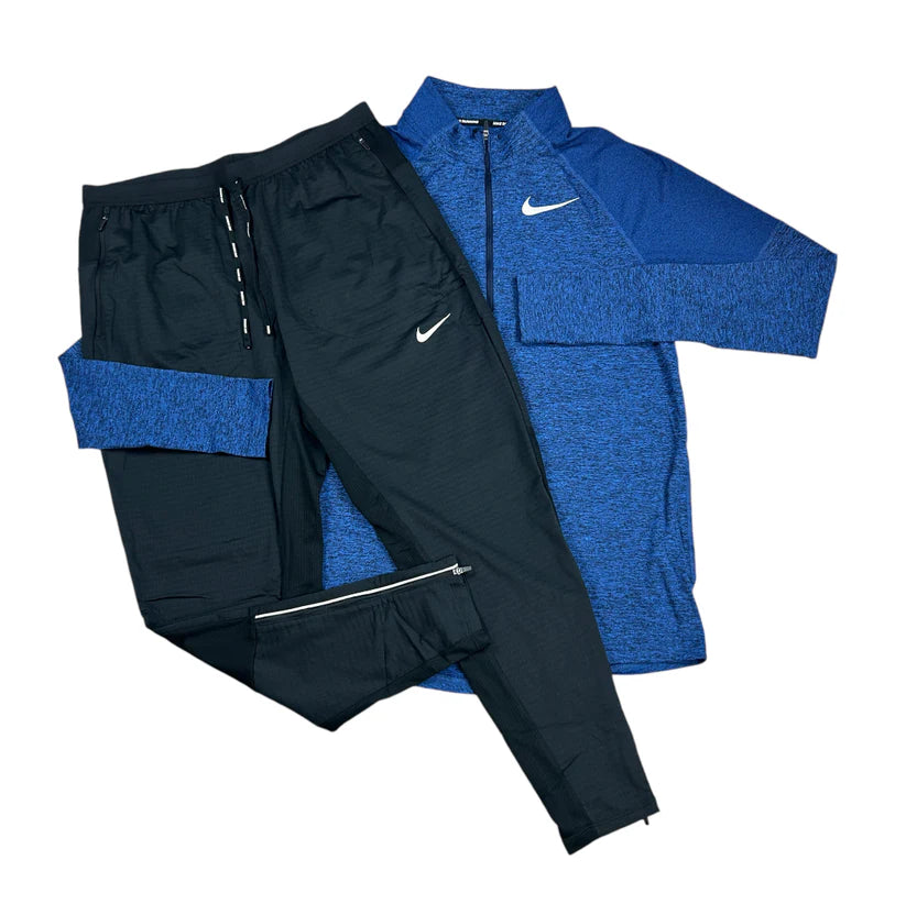 Nike - Ensemble Element demi-zip - Bleu royal