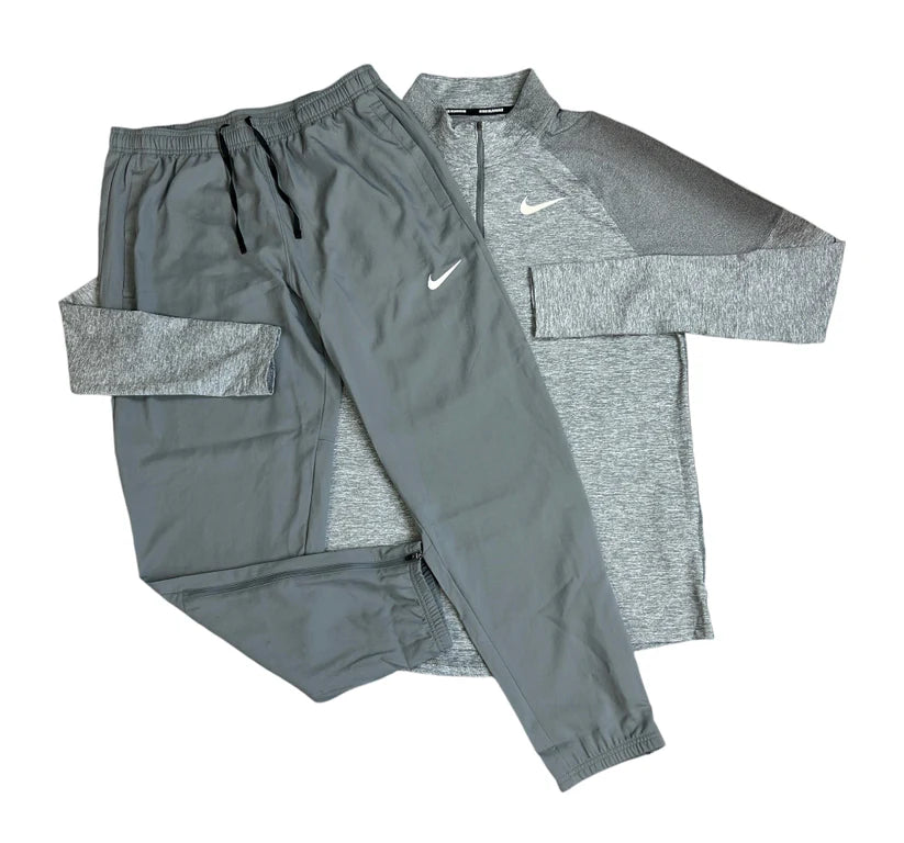 Nike - Ensemble Element demi-zip - Gris loup