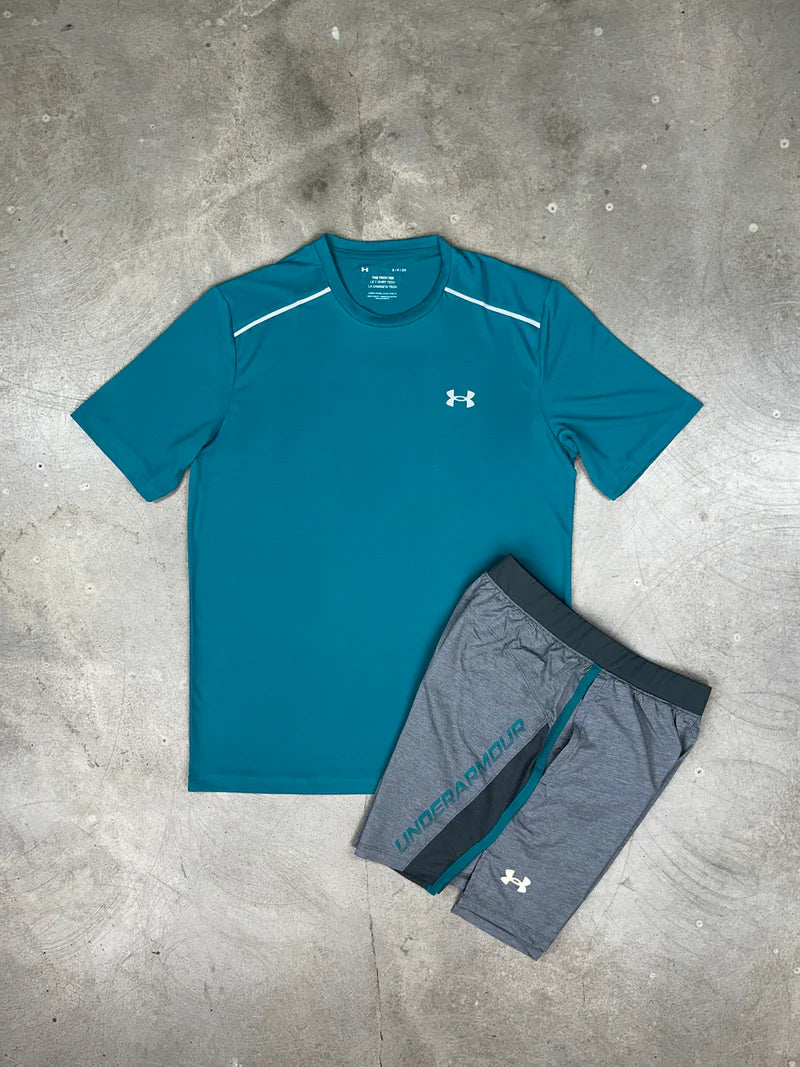 Under Armour - Ensemble Tech Réfléchissant - Bleu Sarcelle/Gris