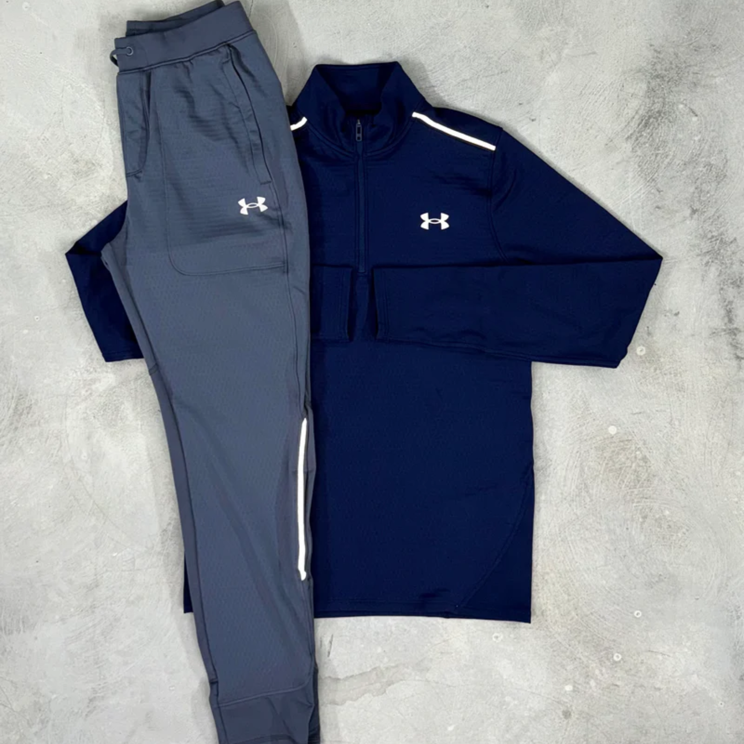 Under Armour - Pantalon Vanish demi-zippé - Bleu marine/gris