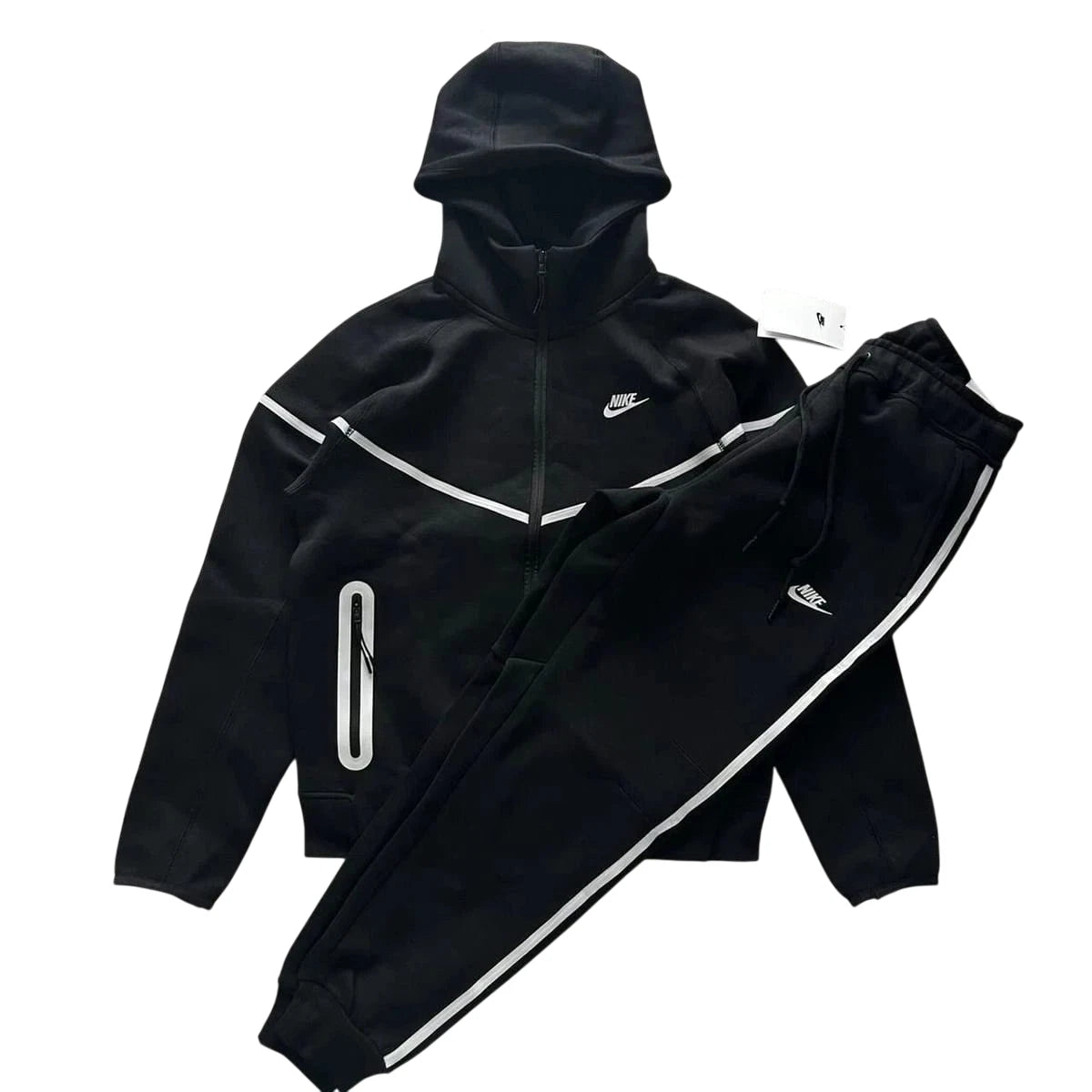 Nike – Survêtement Tech Fleece | Ensemble Homme Noir 2 Pièces – Hoodie et Pantalon Rares, Coupe Premium
